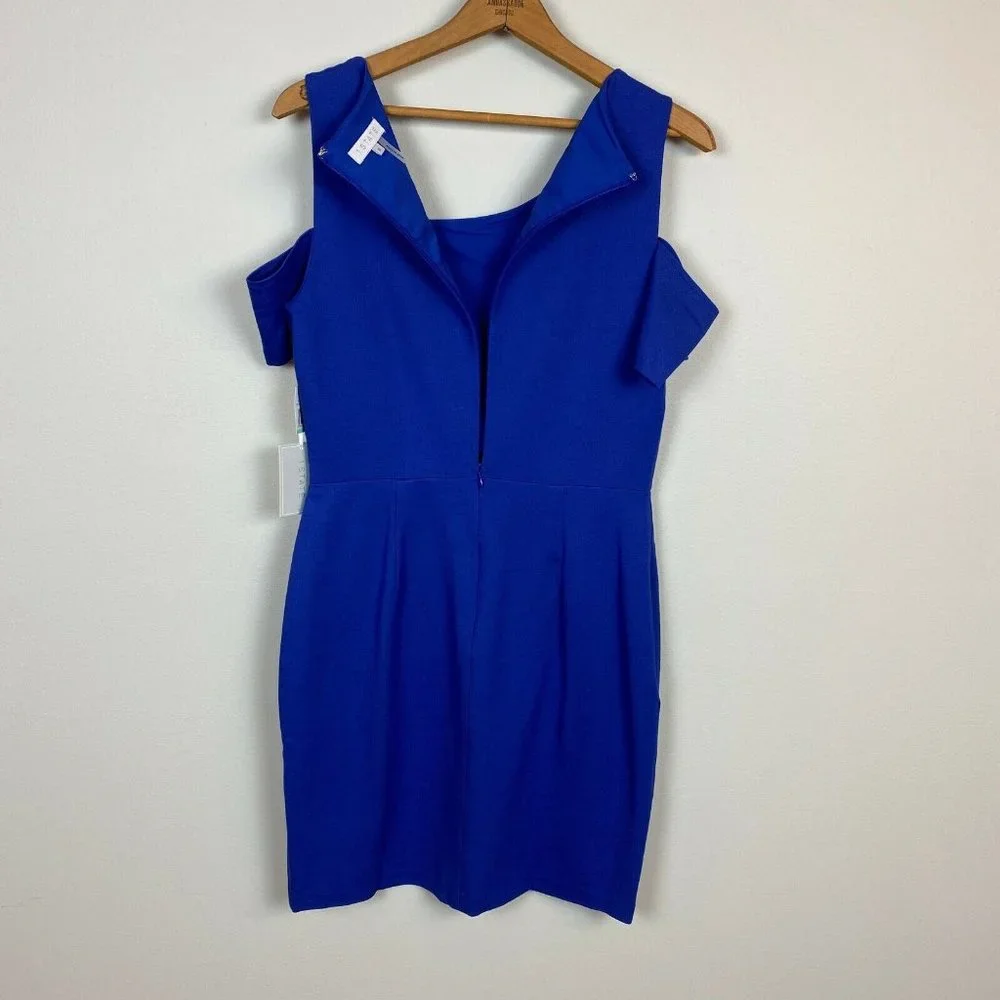 1. State Dress Womens 8 Blue Sheath Cut Out Cold‎ Shoulder Party $109 New